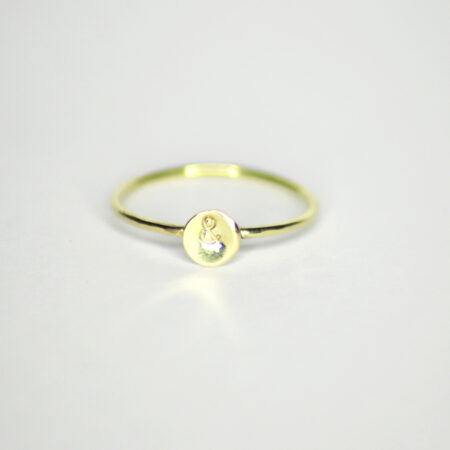 Ring aus 585 Recycling Gold mit Goldplatte "&"