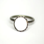 Ring aus 925 Silber mit Porzellan