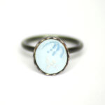 Ring aus 925 Silber mit Porzellan