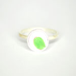 Ring aus 925 Silber mit handbemaltem Meissen Porzellan