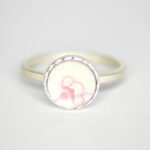 Ring aus 925 Silber mit Porzellan