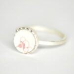 Ring aus 925 Silber mit Porzellan