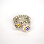Ring Cupula mit Turmalin und Ring Cupula mit Iolith
